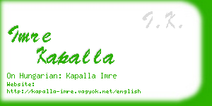 imre kapalla business card